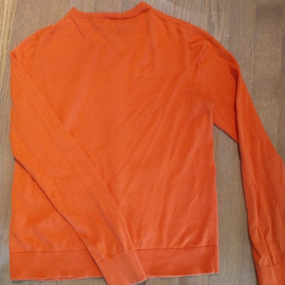 J Crew Orange Caryn Cardigan 100% cotton Size S - Picture 4 of 5